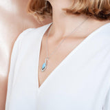 Larimar Piki Feather Pendant Pendant Island by Koa Nani 