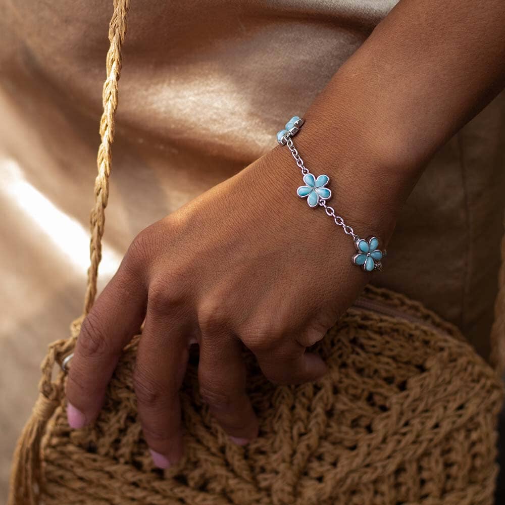 Larimar Plumeria Charm Bracelet Bracelet Island by Koa Nani 