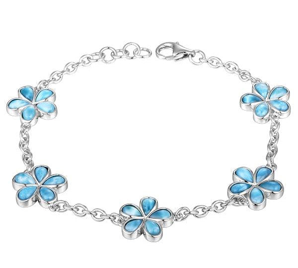 Larimar Plumeria Charm Bracelet Bracelet Island by Koa Nani 