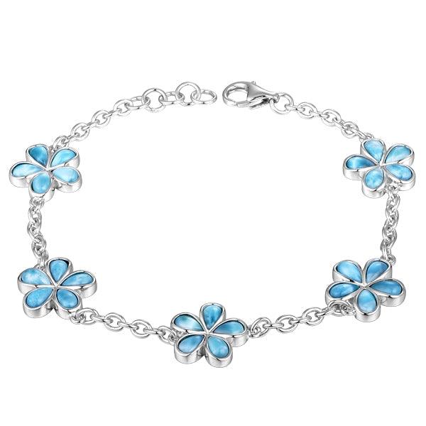 Larimar Plumeria Charm Bracelet Bracelet Island by Koa Nani 