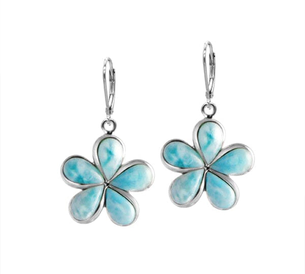 Larimar Plumeria Earrings Earrings Island by Koa Nani 