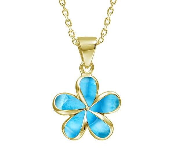 Larimar Plumeria Pendant Pendant Island by Koa Nani 