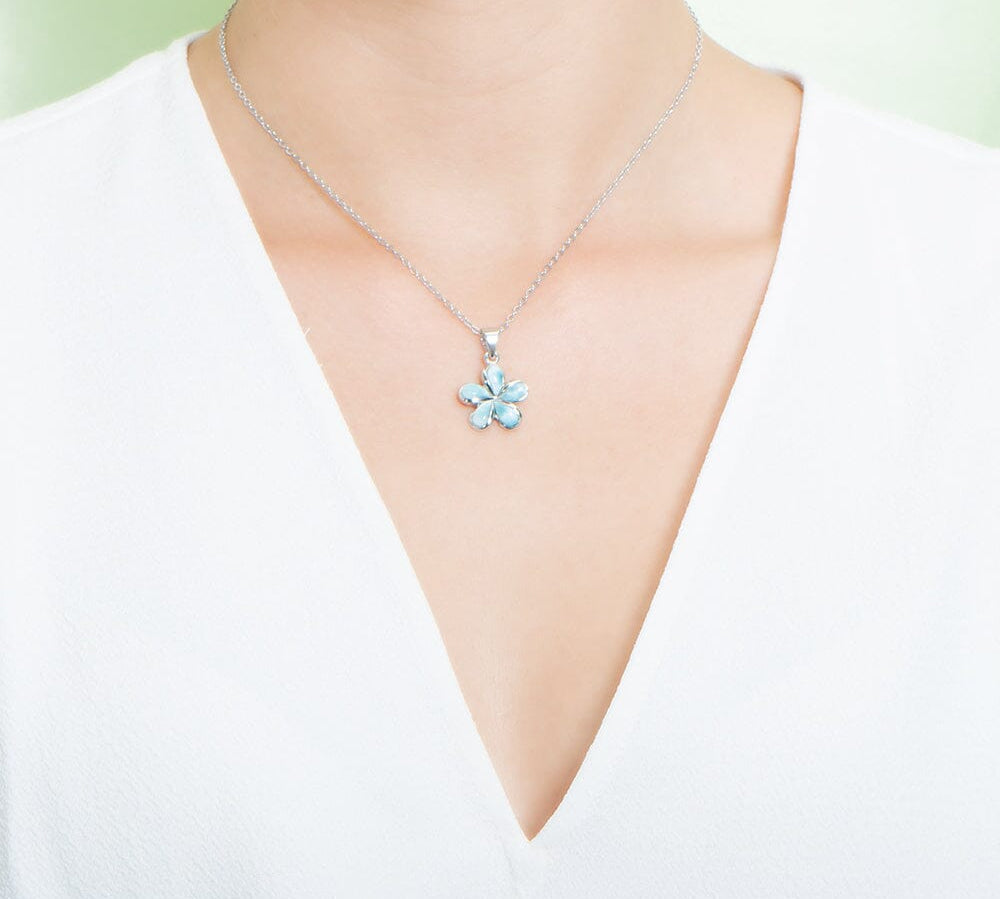 Larimar Plumeria Pendant Pendant Island by Koa Nani 