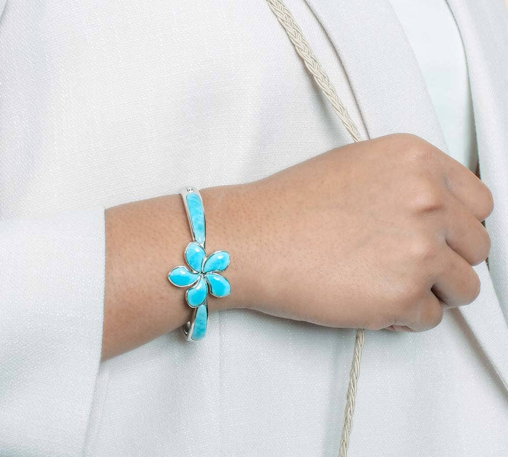 Larimar Plumeria Piha Mahalo Bangle Bangle Island by Koa Nani 