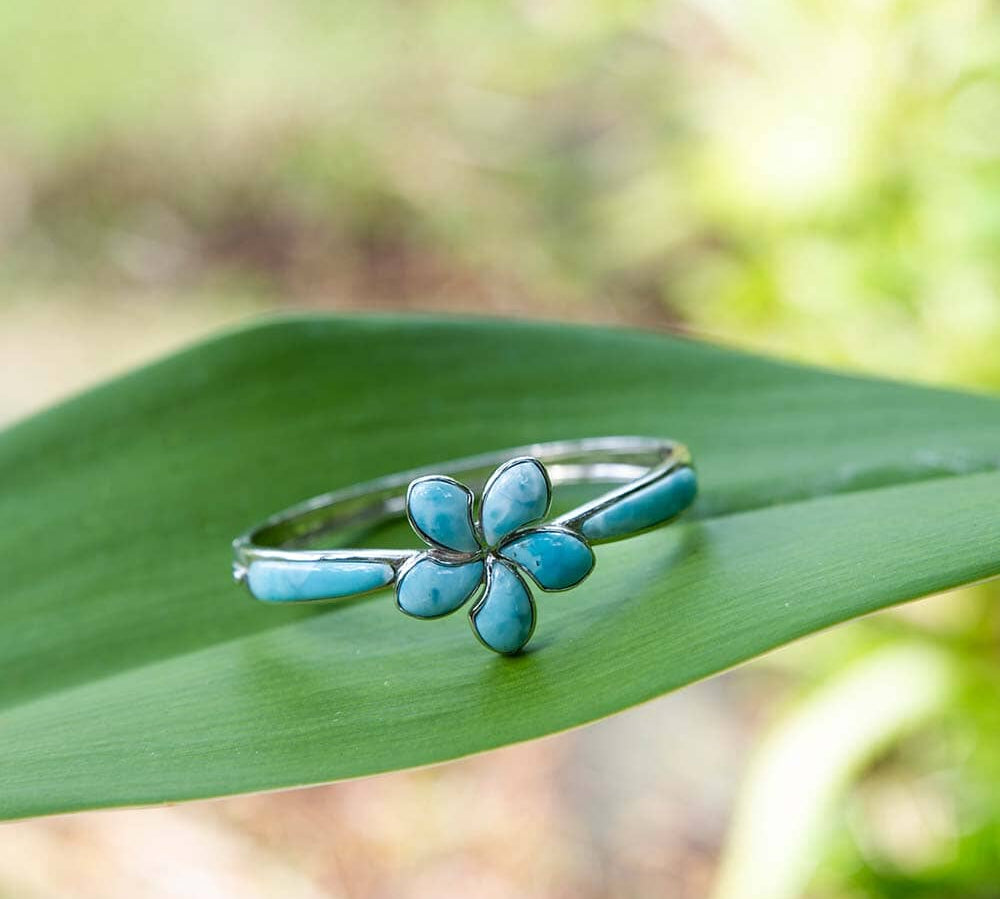 Larimar Plumeria Piha Mahalo Bangle Bangle Island by Koa Nani 