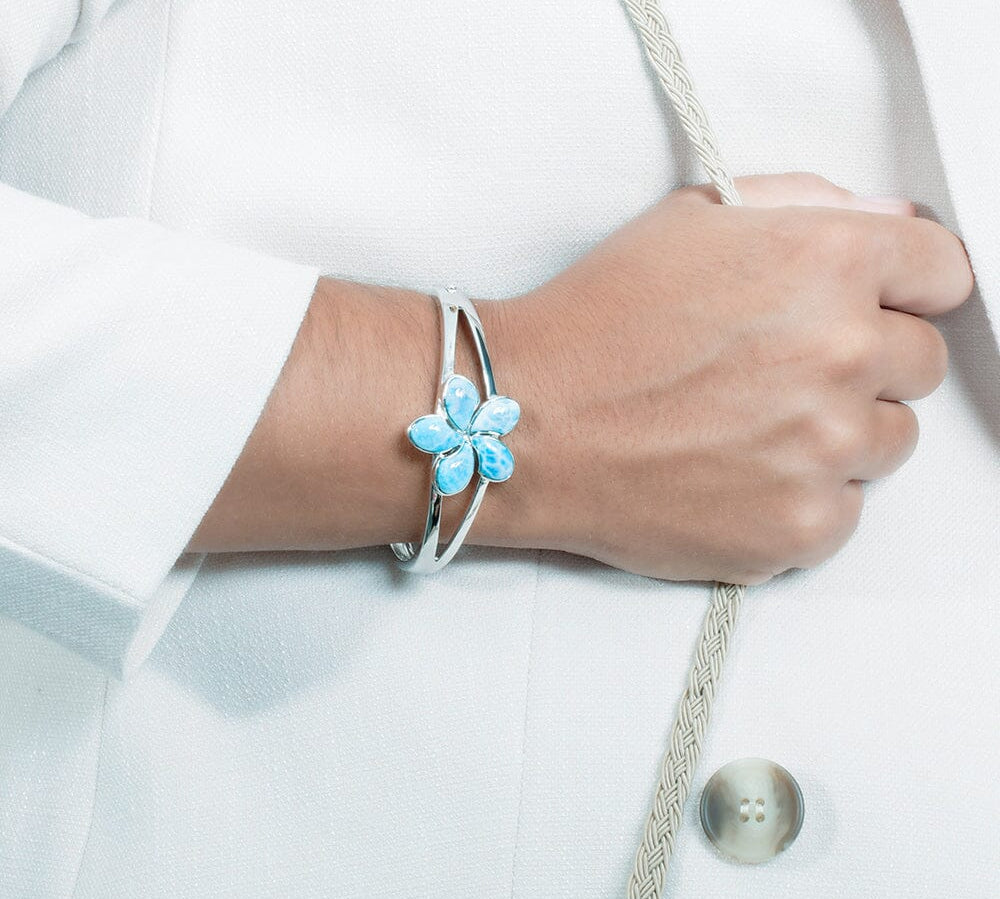 Larimar Plumeria Split Bangle Bangle Island by Koa Nani 