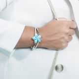Larimar Plumeria Split Bangle Bangle Island by Koa Nani 