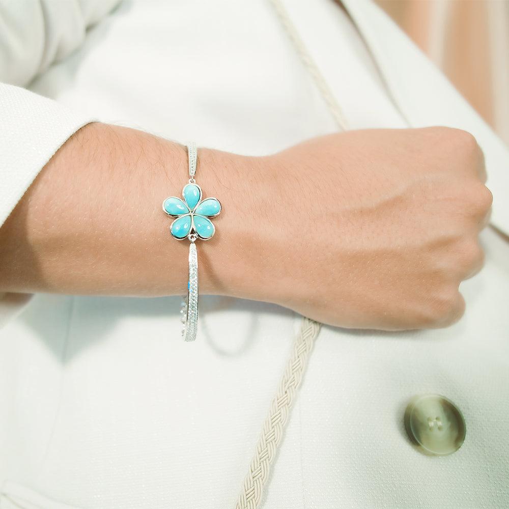 Larimar Plumeria Tennis Bracelet Bracelet Island by Koa Nani 