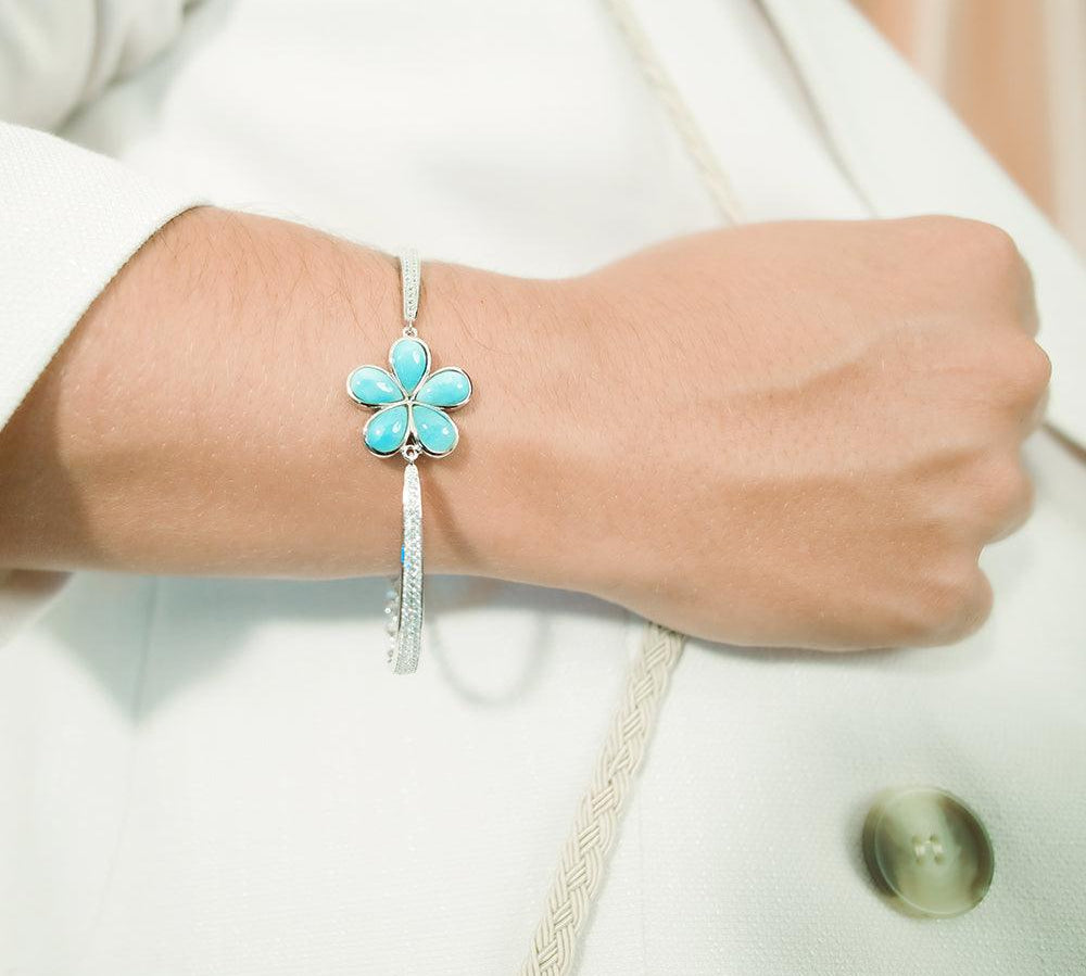 Larimar Plumeria Tennis Bracelet Bracelet Island by Koa Nani 