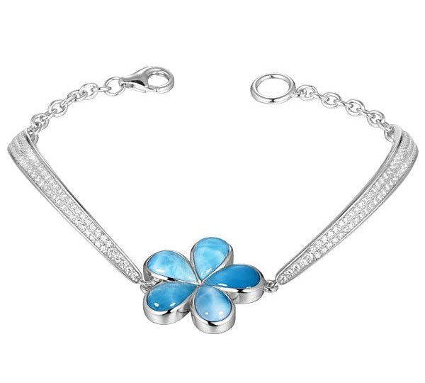 Larimar Plumeria Tennis Bracelet Bracelet Island by Koa Nani 