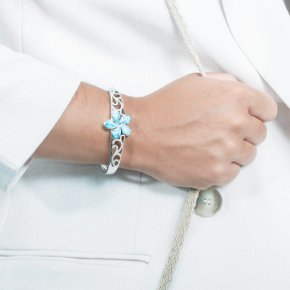 Larimar Plumeria Wave Bangle Bangle Island by Koa Nani 