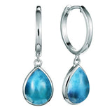 Larimar Poseidon Teardrop Hoop Earrings Earrings Island by Koa Nani 