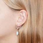 Larimar Poseidon Teardrop Hoop Earrings Earrings Island by Koa Nani 