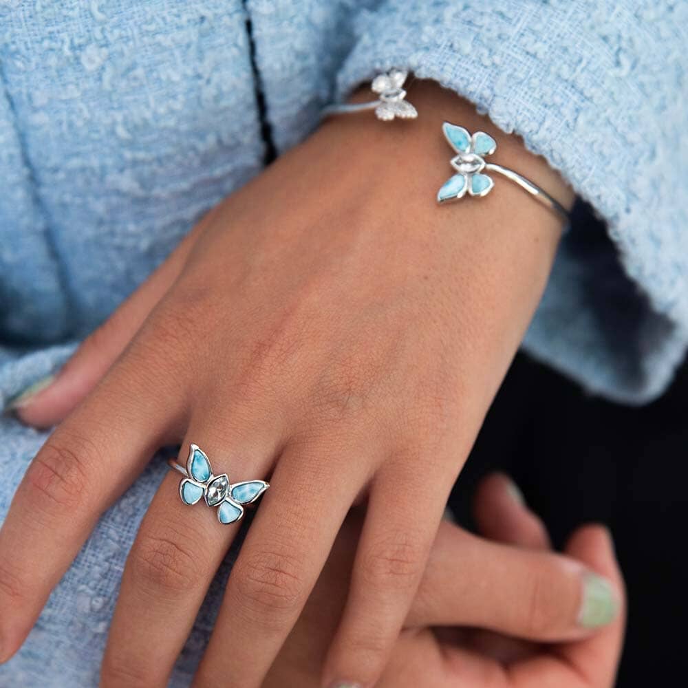 Larimar Pulelehua Bangle & Ring Set Other Island by Koa Nani 