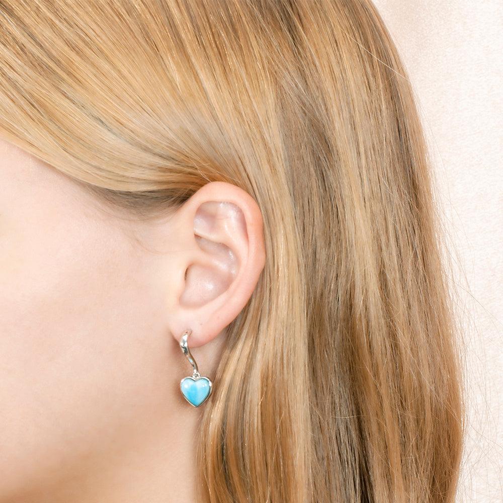 Larimar Pu’uwai Curve Earrings Earrings Island by Koa Nani 