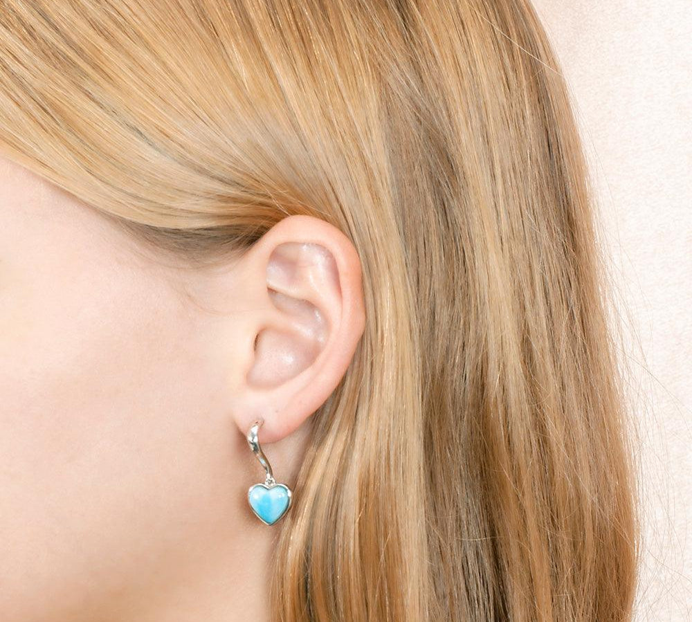 Larimar Pu’uwai Curve Earrings Earrings Island by Koa Nani 