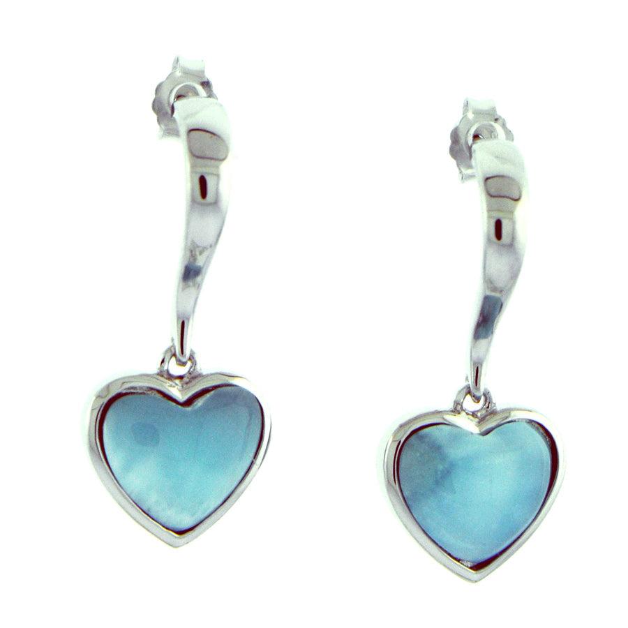 Larimar Pu’uwai Curve Earrings Earrings Island by Koa Nani 
