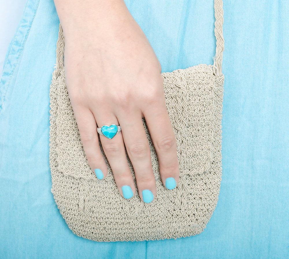 Larimar Pu’uwai Heart Atlantis Ring Ring Island by Koa Nani 