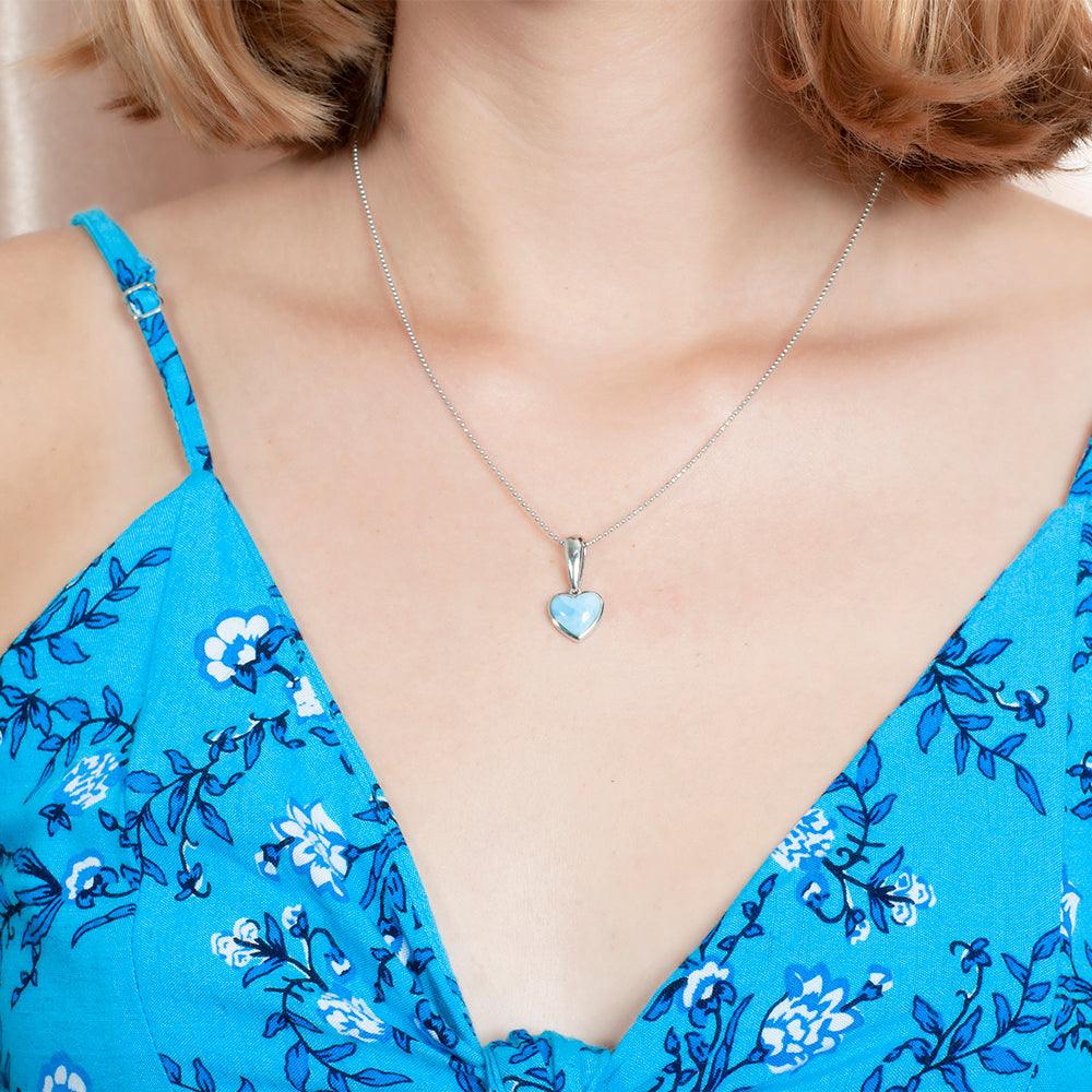 Larimar Pu'uwai Heart Pendant Pendant Island by Koa Nani Medium 