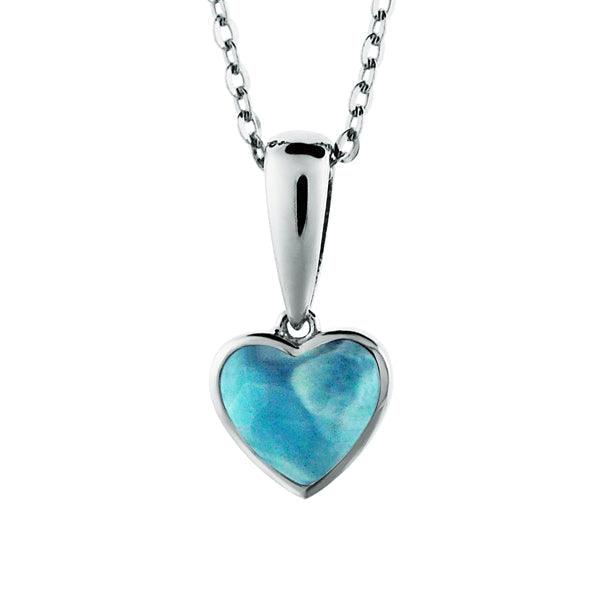 Larimar Pu'uwai Heart Pendant Pendant Island by Koa Nani 