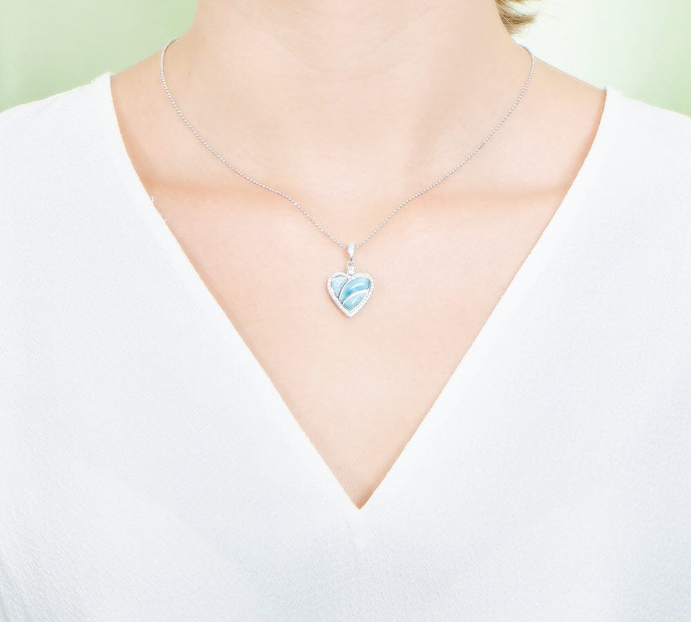 Larimar Radiant Heart Pendant Pendant Island by Koa Nani 