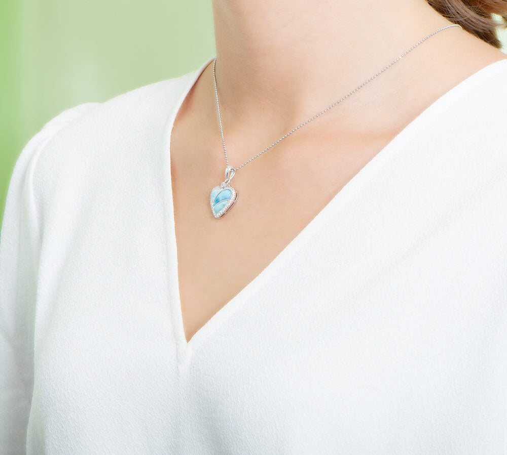 Larimar Radiant Heart Pendant Pendant Island by Koa Nani 