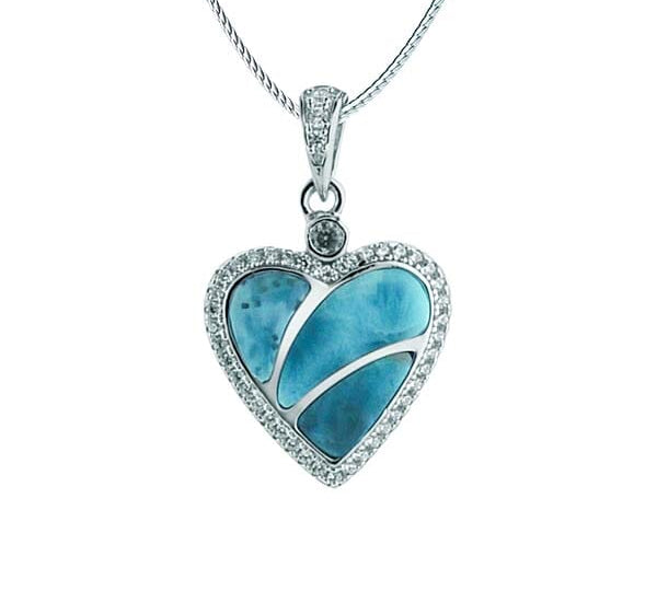 Larimar Radiant Heart Pendant Pendant Island by Koa Nani 