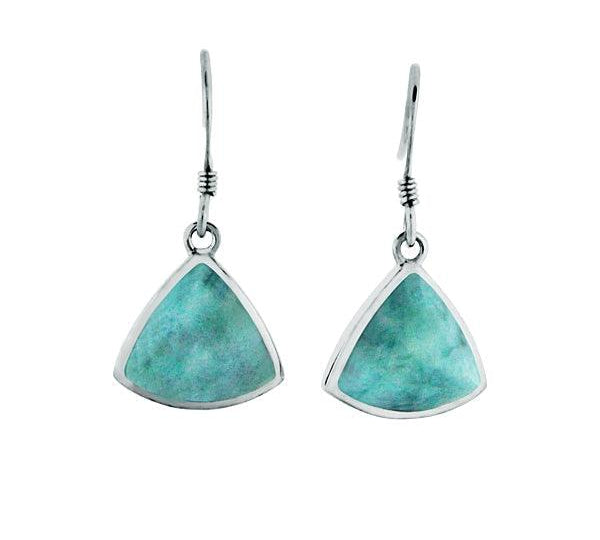 Larimar Reuleaux Hook Earrings Earrings Island by Koa Nani White Gold 