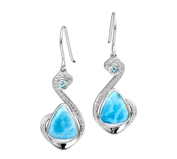 Larimar Reuleaux Wave Earrings Earrings Island by Koa Nani 