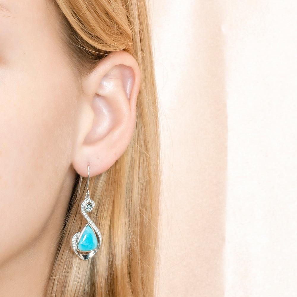 Larimar Reuleaux Wave Earrings Earrings Island by Koa Nani 