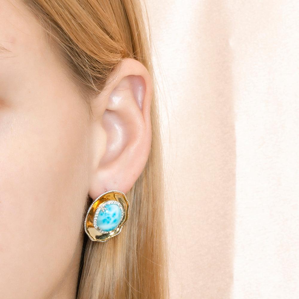 Larimar Royal Sun Earrings Earrings Island by Koa Nani 