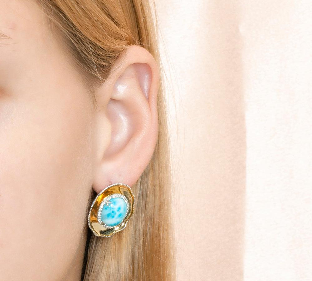 Larimar Royal Sun Earrings Earrings Island by Koa Nani 
