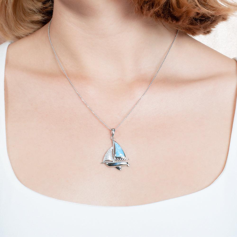 Larimar Sailboat Pendant Pendant Island by Koa Nani 