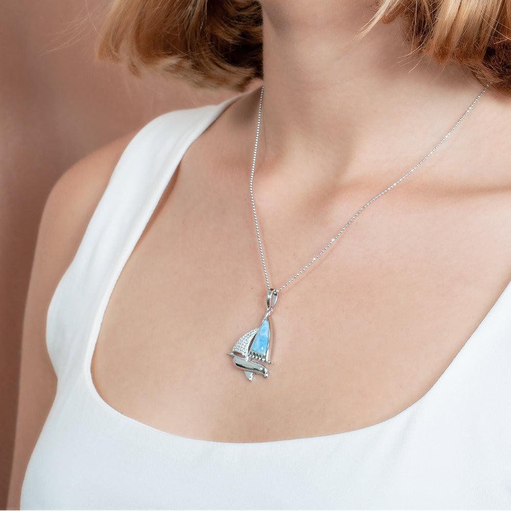 Larimar Sailboat Pendant Pendant Island by Koa Nani 