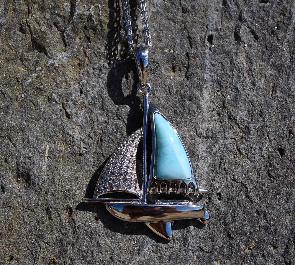 Larimar Sailboat Pendant Pendant Island by Koa Nani 
