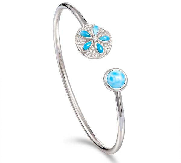 Larimar Sand Dollar & Full Moon Sleek Bangle Bangle Island by Koa Nani 