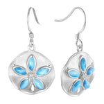 Larimar Sand Dollar Hook Earrings Earrings Island by Koa Nani 