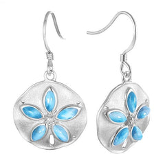 Larimar Sand Dollar Hook Earrings Earrings Island by Koa Nani 