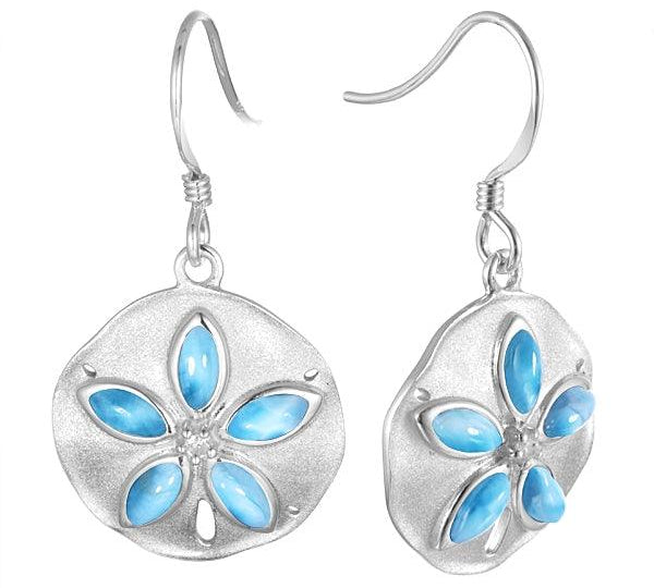 Larimar Sand Dollar Hook Earrings Earrings Island by Koa Nani 