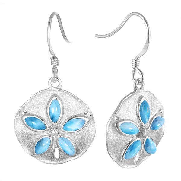 Larimar Sand Dollar Hook Earrings Earrings Island by Koa Nani 
