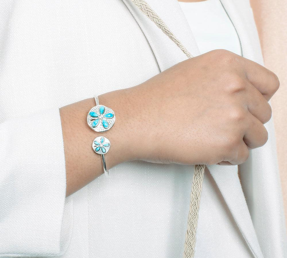 Larimar Sand Dollar Lovers Sleek Bangle Bangle Island by Koa Nani 
