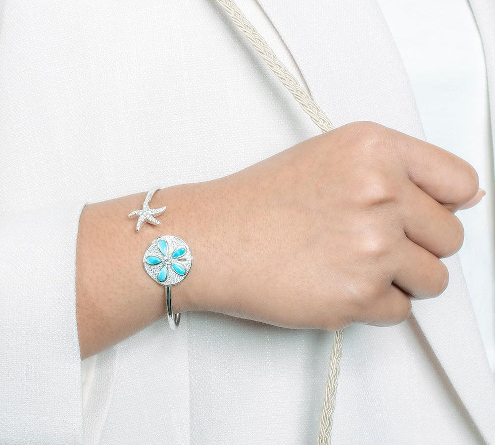 Larimar Sand Dollar & Starfish Sleek Bangle Bangle Island by Koa Nani 