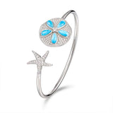 Larimar Sand Dollar & Starfish Sleek Bangle Bangle Island by Koa Nani 