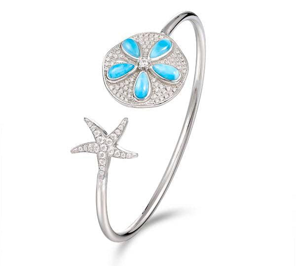 Larimar Sand Dollar & Starfish Sleek Bangle Bangle Island by Koa Nani 