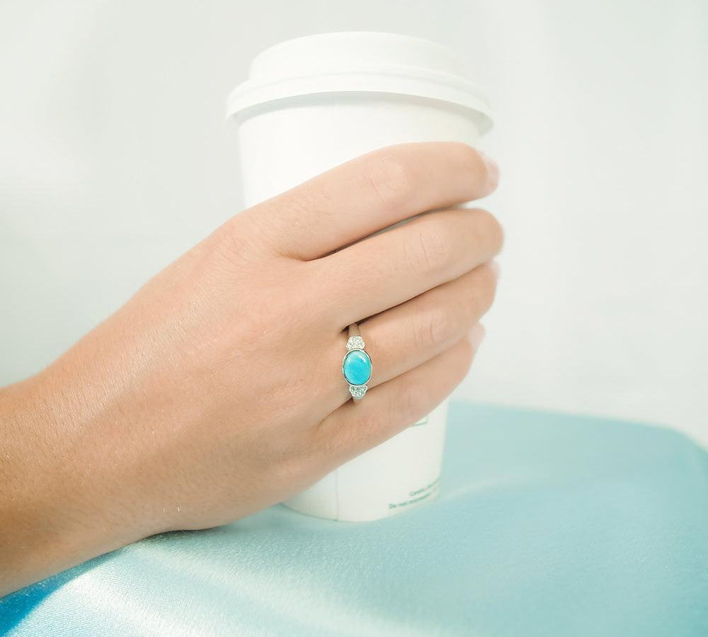 Larimar & Sapphire Ring Ring Island by Koa Nani 