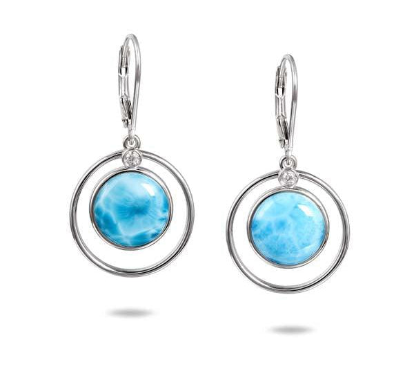 Larimar Saturn Earrings Earrings Island by Koa Nani 