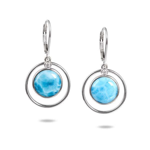 Larimar Saturn Earrings Earrings Island by Koa Nani 