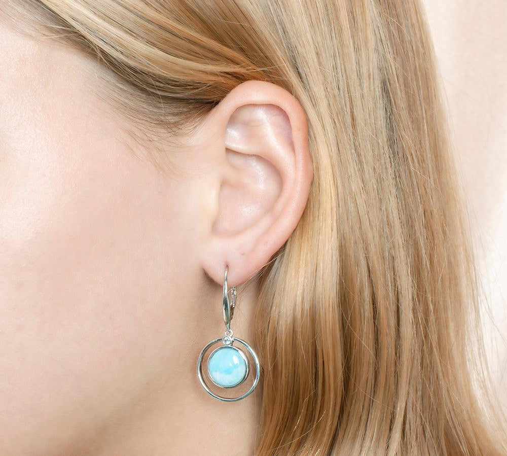 Larimar Saturn Earrings Earrings Island by Koa Nani 