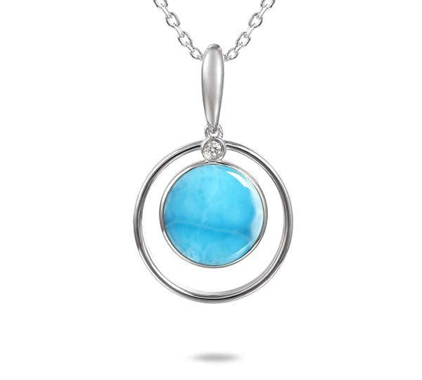 Larimar Saturn Pendant Pendant Island by Koa Nani 