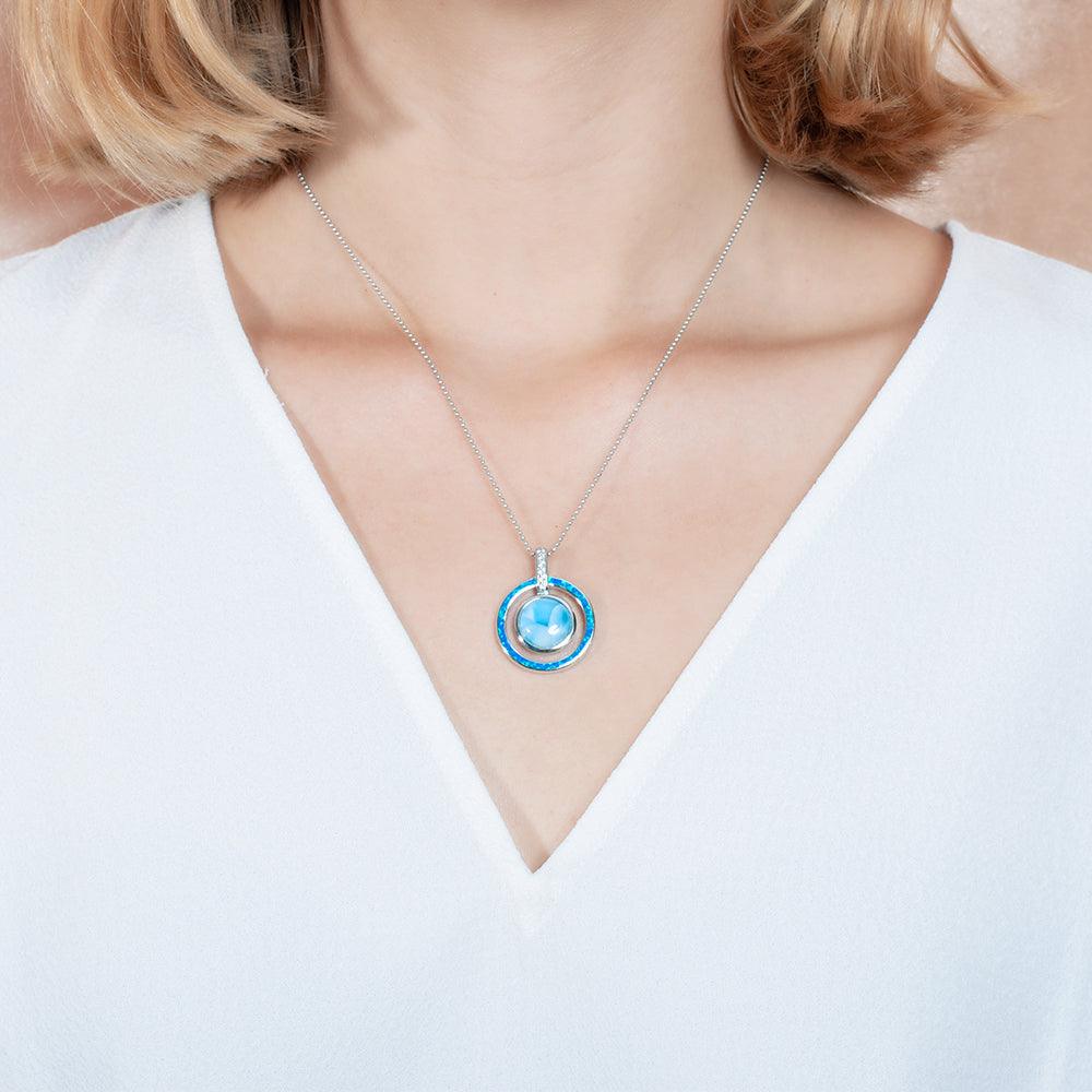 Larimar Saturn Spell Pendant Pendant Island by Koa Nani 